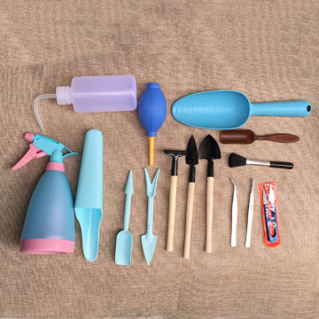 15pcs Mini Garden Hand Tools Transplanting Tools Succulent Tools Miniature Planting Gardening Tool Set