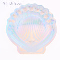 Disposable Tableware Shell Tableware Magic Color Laser Aluminum Film Birthday Party Decoration Party Supplies Shell Paper Plate