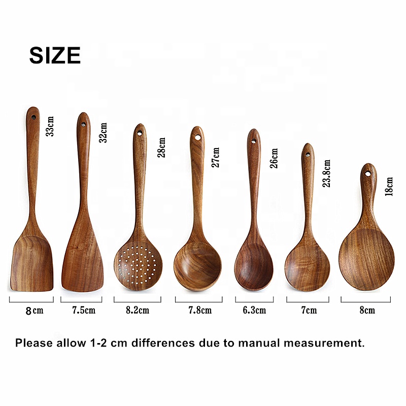 Cooking Utensils Set Teak Wooden Non Stick Cookware Tools Spatula Shovel Soup Spoon Scoop Home Kitchen Cooking Tool Sets