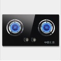 Home Knob Built-in Gas Hobs Gas Embedded Double Cooktop Stove Liquefied Gas Energy Saving Black Crystal Explosion-proof Tempered