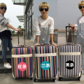 Women Rainbow stripes Travel Luggage bag Spinner Men Rolling luggage On Wheels students 20 24 Inch Suitcase Trolley Travel bag