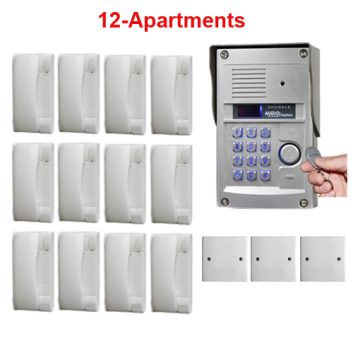 ZHUDELE brand reasonable price luxury audio door phone home intercom system for 12 apartments interphone in stock