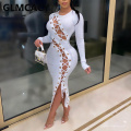 Women Long Sleeve Gigi Laced Midi Dresses Sexy & Club Vestido
