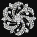 Fashion clear rhinestone brooches for wedding party wholesale metal bridal jewelry