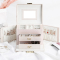 Jewelry Box Mirrored Large Capacity Jewelry Casket Makeup Organizer Earring Holder Makeup Storage Gift Boxes For Jewellery