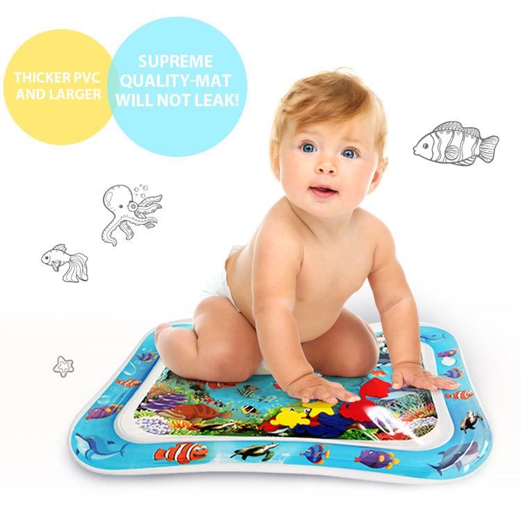 Clown Fish Inflatable Tummy Time Premium Water Mat 6