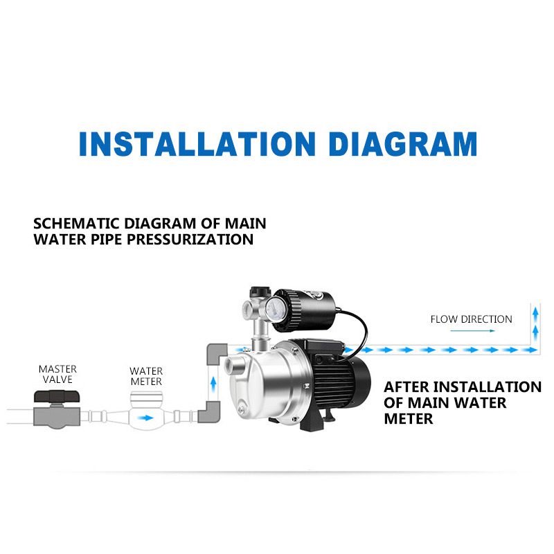 220V stainless steel booster pump household automatic self-priming pump tap water solar pipeline cold and hot water booster pump