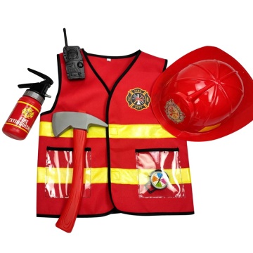 Umorden Kids Firefighter Cosplay Little Fireman Firemen Costume Uniform for Boy Child Halloween Carnival Party Costumes for Boys