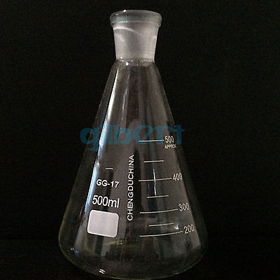 500ml Quickfit 29/32 Joint Lab Conical Flask Erlenmeyer Boro Glass Graduated