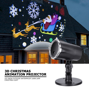 5W 3D Christmas LED Projector Lamps Indoor Outdoor Animation Holiday Stage Light Pathway Spotlight for Christmas Party KTV Bars