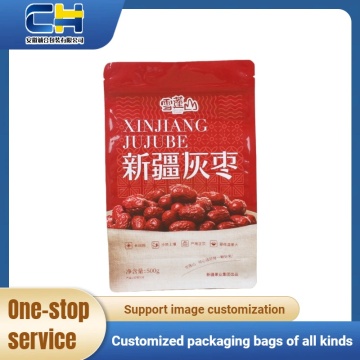 Elegant Eight-Sided Zipper Bag for Jujube Packaging