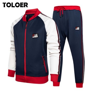 Men's Sportswear New Spring Autumn 2 Piece Sets Sports Suit Jacket+Pants Sweatsuit Male Print Clothing Men Tracksuit Size S-5XL