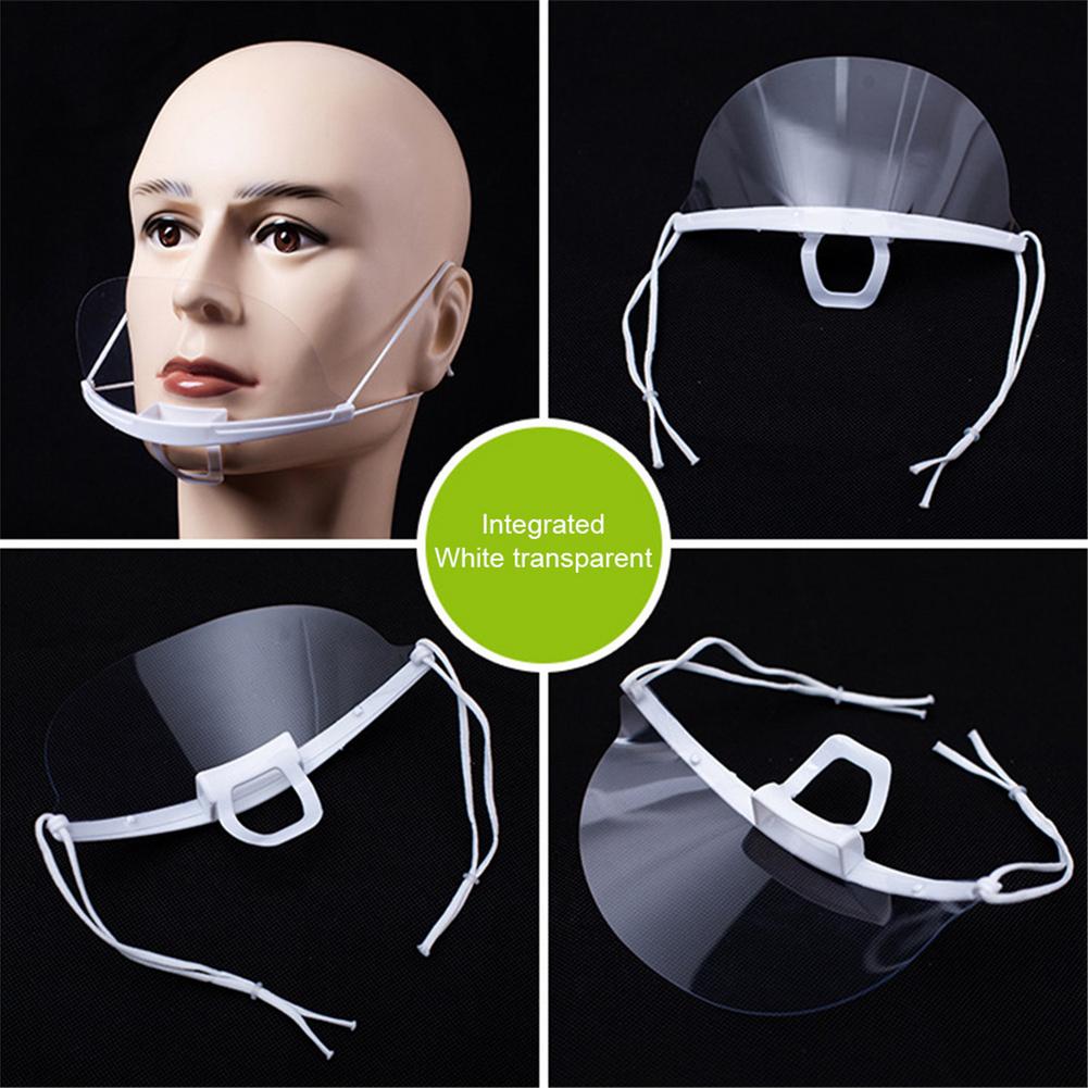 10Pcs Safety Face Shield Special Anti-Saliva Visor Protective Anti-Fog Anti-Splash Transparent Food Face Shield For Mouth Nose