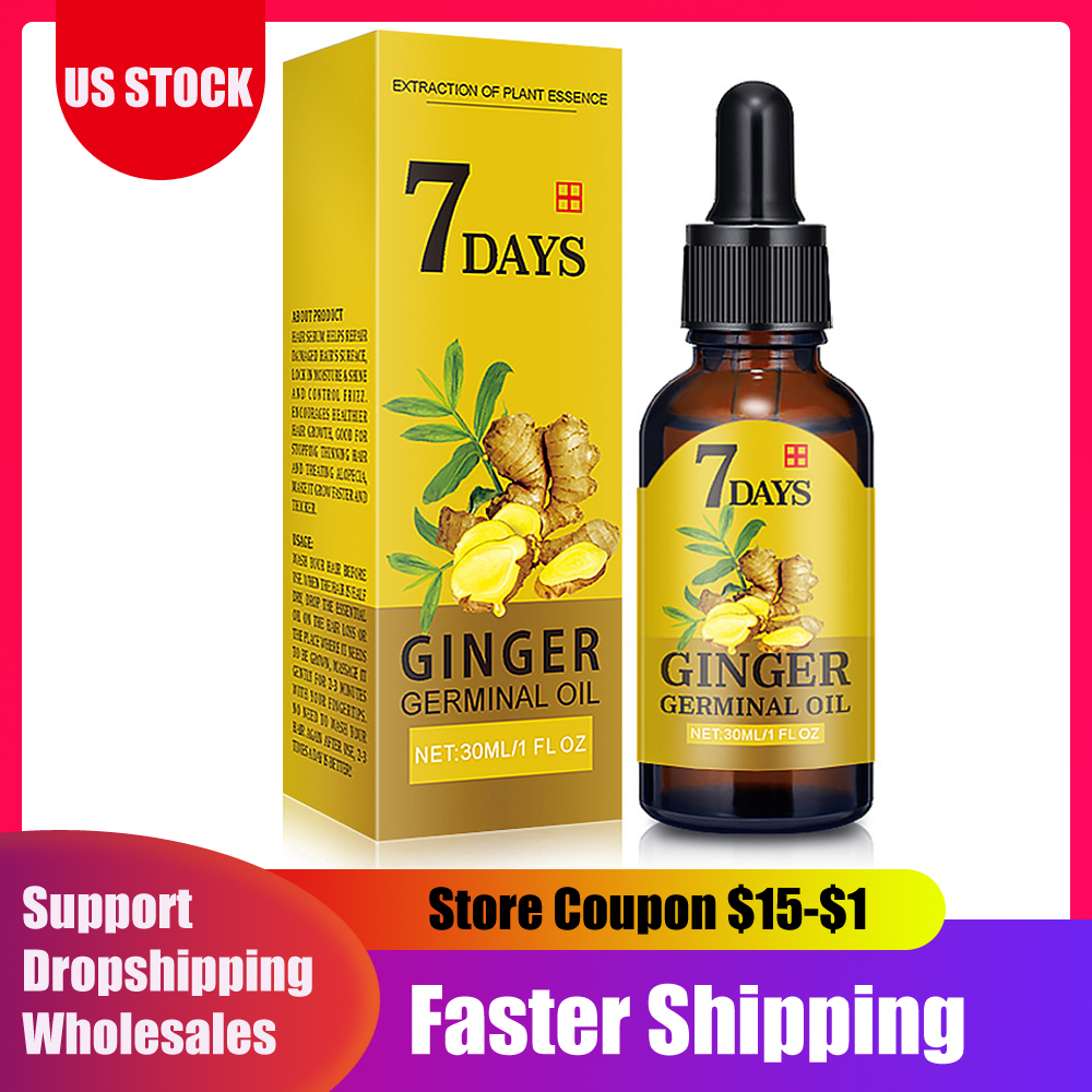 Upated Version 7 Day Ginger Germinal Serum Essence Oil Natural Hair Loss Treatement Effective Fast Growth Hair Care