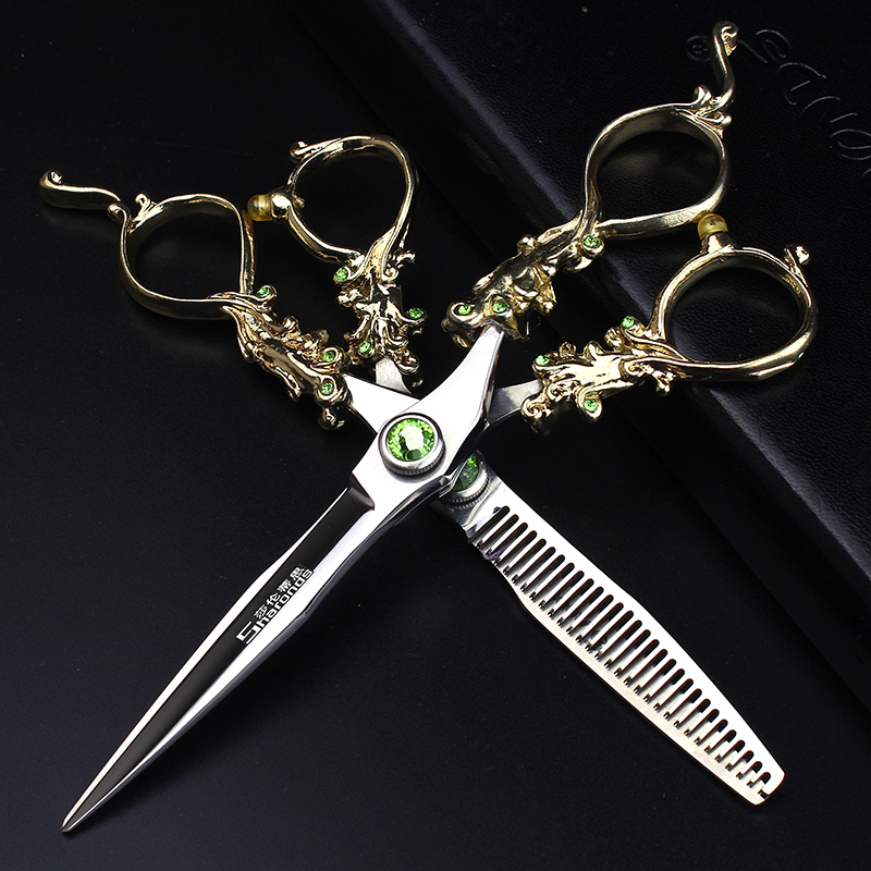 Retro Hairdressing Scissors 6/ 7 inch Flat Cut Seamless Thinning Hair Salon Hairdresser Special Haircut Scissors Collection