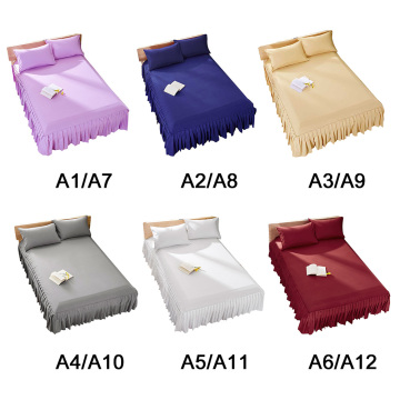 2 Size Hotel Home Polyester Bed Covers Protection Coverlets Ruffle Pastoral Style Linen Duvet Cover Fit Bedspread