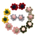 David accessories 10pcs 35*35mm Wool Needle Felt Flower DIY Fashion Jewelry Hair Garment Accessories (random color),10Yc8813