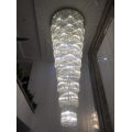 Long staircase crystal chandelier modern loft crystal lamp long chandelier simple luxury villa living room large chandelier