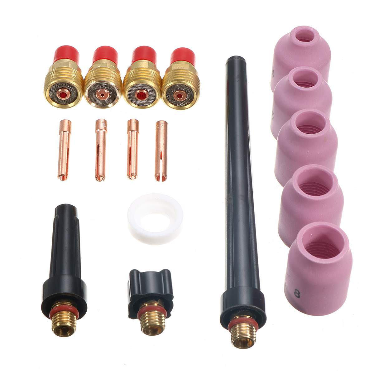 Hot Sale 17 pcs TIG Welding Torch Gas Lens Accessory Full Kit Set for WP9/20/25 Series 0.040"-1/8" Welders Tool Wholesale