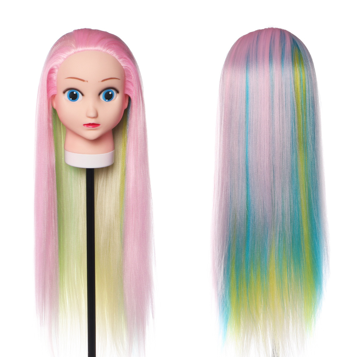 24' Colorful Cartoon professional Hair Mannequin Professional Styling Wig Head Hairdressing Dummy Doll Training Mannequin Head