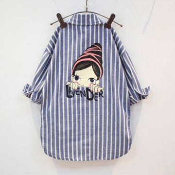 girls blouses Spring autumn Baby Cotton Shirts striped Kids Sleeve Tops Girls Blouse Casual Fashion Clothing 4t-10 years