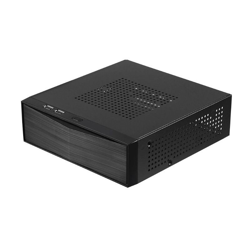 FH05 Host Mini ITX Office Home Computer Case USB2.0 with Radiator Hole HTPC Power Supply Horizontal Metal Desktop Chassis