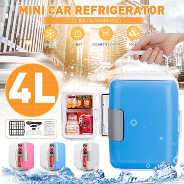 2 in 1 4L Portable Mini Car Refrigerators Dual-Use Portable Warmer Freezer Cooler Camping Fridge Vehicle Travel