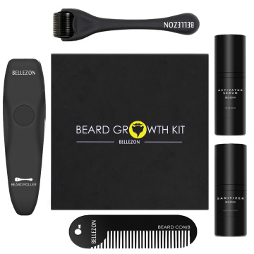 4 Pcs/set Barbe Beard Growth Kit Hair Growth Enhancer Thicker Oil Nourishing Essence Leave-in Conditioner Beard Care with Comb