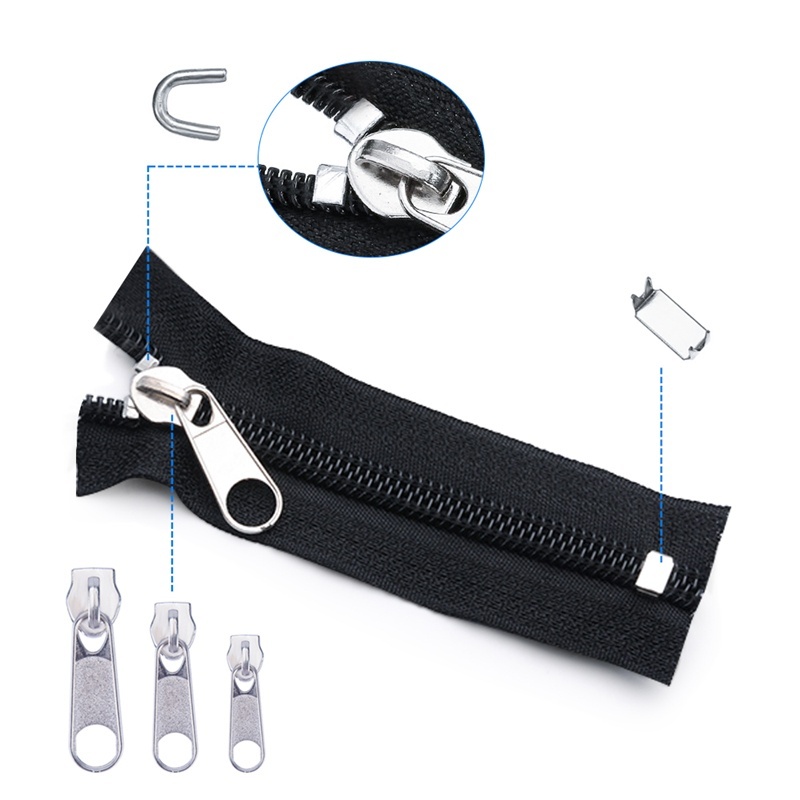 197pcs Zipper Replacement Head Zipper Repair Kit Universal Instant Fix Replacement Zip Slider Tools For Zipper Accessories