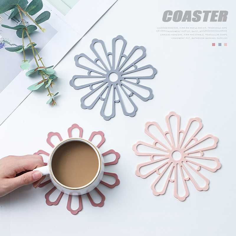 Rubber Dining Table Placemat Coaster Heat-resistant Insulation Pot Holder Tea Coffee Cup Mugs Mat Drink Pad Kitchen Accessories