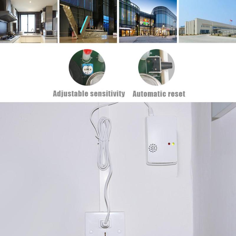 AT-300 Natural Gas Leak Warning Detector Alarm Independent Gas Detector Sensor Working Temperature - 10 ~ 50 Celsius