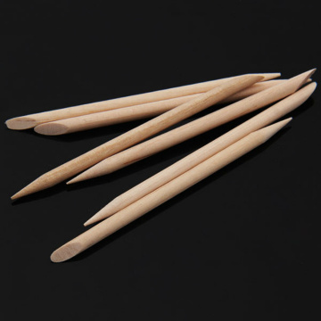 100pcs Orange Wood 2-Way Use Nail Art Cuticle Pusher Remover Pedicure Manicure Sticks Tool