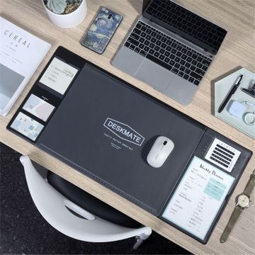 Solid Color Large PVC Computer Desk Pad Waterproof Protection Wristband Calendar Multifunctional Mouse Pad Desktop Set Supplies