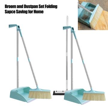 Broom And Dustpan Set 180 Degree Rotary Broom And Foldable Standing Dustpan Household Floor Cleaning Set