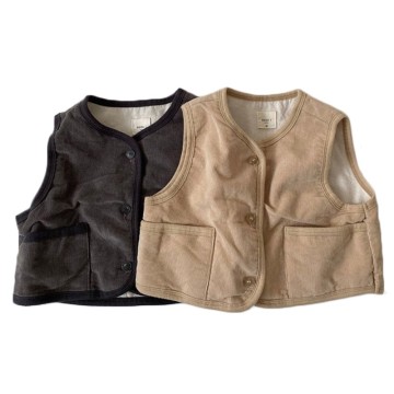 Autumn New Baby Vest Boys And Girls Baby Corduroy Vests Fashion Waistcoat For Boys Baby Clothes Kids Tops Jackets Coat