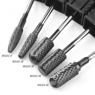 Black Tungsten steel Nail Drill Bits Professional Milling Cutters For Manicure Millers Nail Remover Polishing Accessories