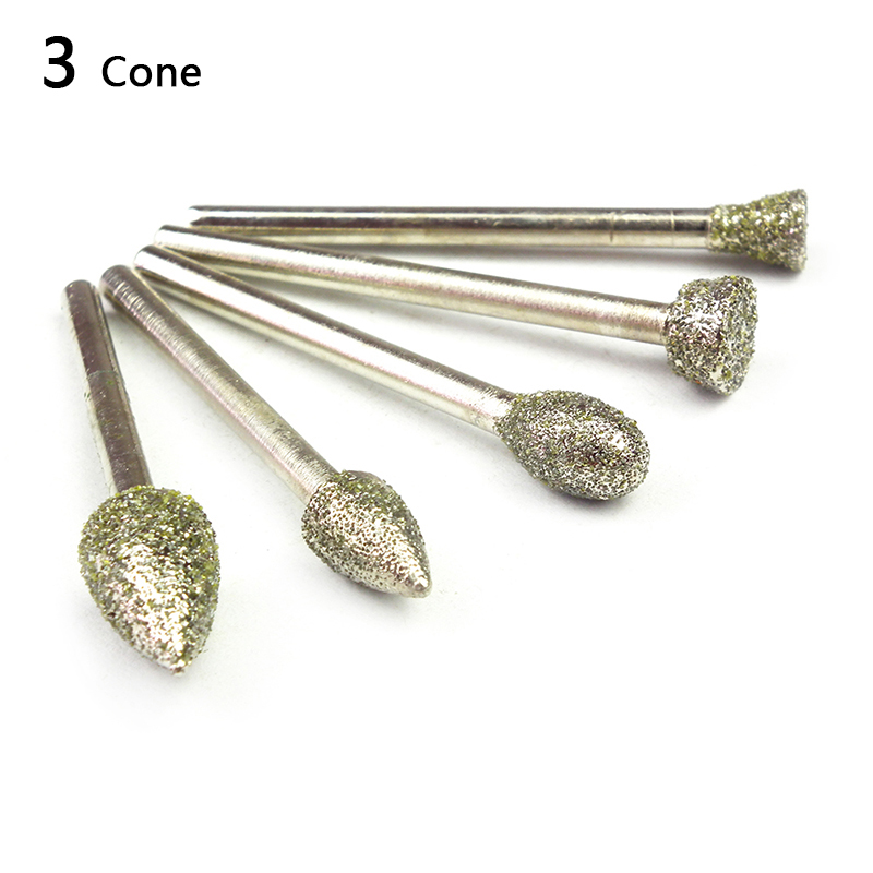 5pcs diamond tools for granite diamond grinding wheel dremel rotary tool diamond burs diamond router bits for stone accessories