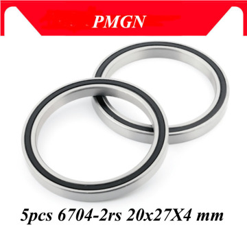 PMGN 5PCS ABEC-5 6704-2RS High quality 6704RS 6704 2RS RS 20x27X4 mm Miniature Rubber seal Deep Groove Ball Bearing