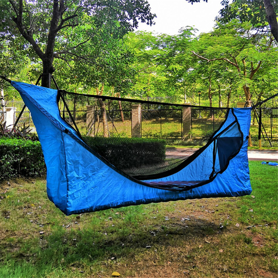Single Sun Protection Hammock Inflatable Mattress Mosquito Net Hammocks Sets Home Courtyard Camping Trip Anti-mosquito Hammock