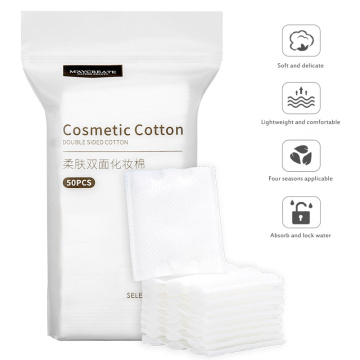 50Pcs/Bag 3 Layer Makeup Cotton Wipes Double Side Soft Makeup Remover Pads Facial Cleansing Paper Wipe Make Up Cosmetic TXTB1