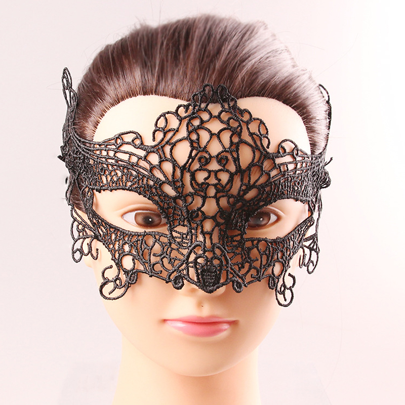 1PCS Black Women Sexy Lace Eye Mask Party Masks For Masquerade Halloween Costumes Carnival Mask For Anonymous Mardi