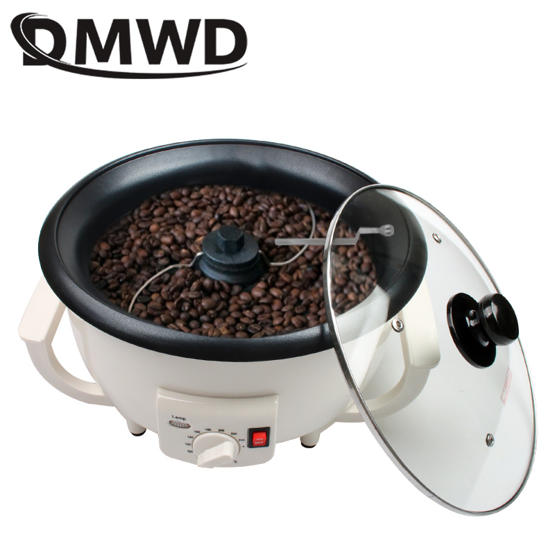 DMWD 110V/220V Electric Coffee Roaster Dried Fruit Peanut Bean Baking Stove Dryer Grain drying Coffee Beans Roasting Machine EU