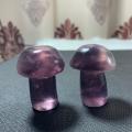 2 pcs Natural purple fluorspar mushroom is the first choice for home furnishings