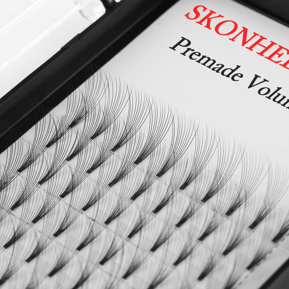 12 Lines 3D~10D Russian Premade Volume Fans Eyelashes Extension C Curl 0.07 Thickness Heat Bonded Eyelashes Support Whosale