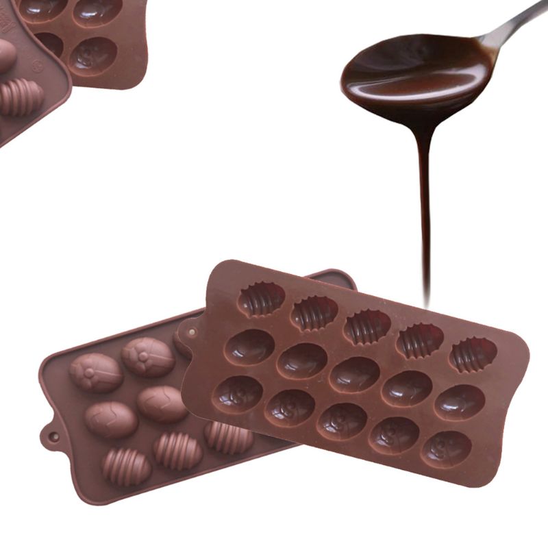 3D Easter Eggs Chocolate Mould Silicone Cake Mold Bakeware Pastry Confectionery Baking Dish Kitchen Decorating Tools Dropship