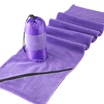 Sports Soft Camping Microfiber Zip Pocket Fitness Bath Extra Long Swimming Fast Drying Towel Gym 30 * 110cm Sports Towel L0729