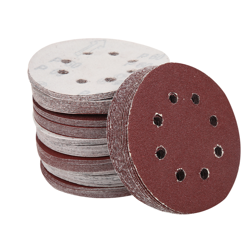 105pcs 5 Inch 125mm Round Sandpaper Eight Hole Disk Sand Sheets Grit 40-600 Hook and Loop Sanding Disc Polish Abrasive Tools