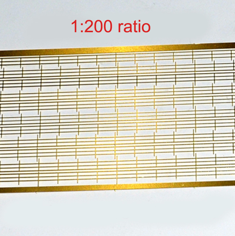 1Set Model Marine 1:200 Ratio Brass Etched Railing Length 290mm Height 6mm Mini Balustrade Baluster Parts for Simulation RC Boat