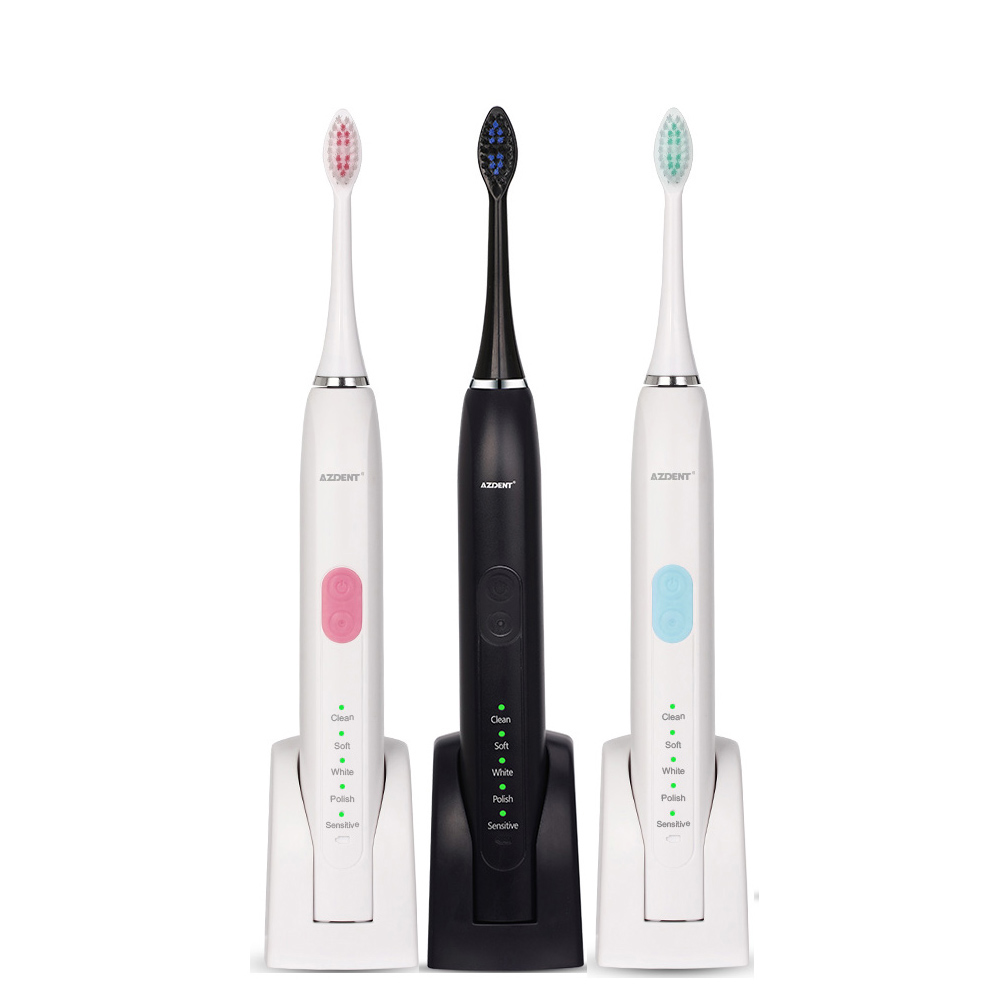 Professional 5 Modes Electric Sonic Toothbrush Ultrasonic Rechargeable 2 Toothbrush Heads Adults Timer Tooth Brush Waterproof