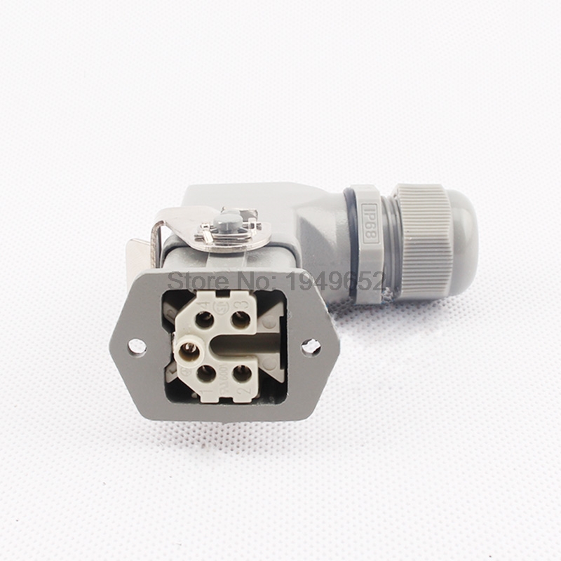 Heavy Duty plug Connector HDC-HA-004-1 F/M 4+1pin 5pin 10A power connectors rectangular aviation plug